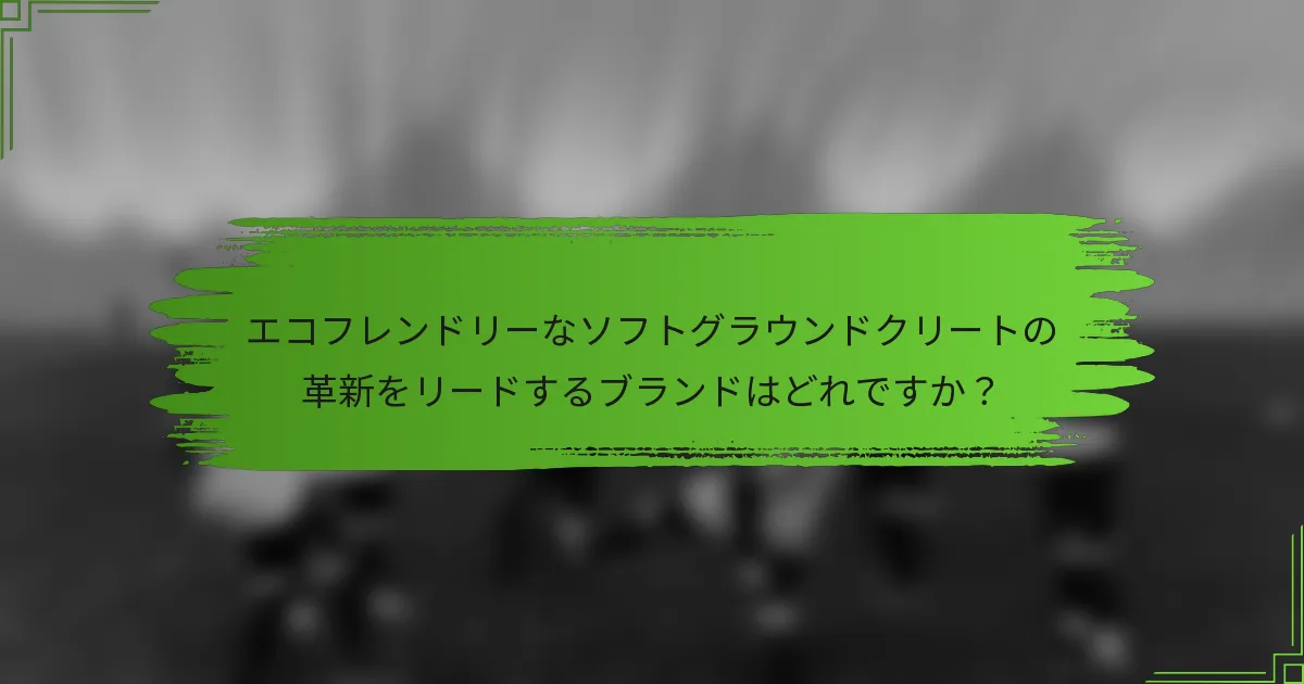 エコフレンドリーなソフトグラウンドクリートの革新をリードするブランドはどれですか？