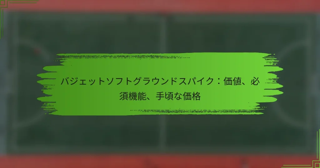 バジェットソフトグラウンドスパイク:価値、必須機能、手頃な価格