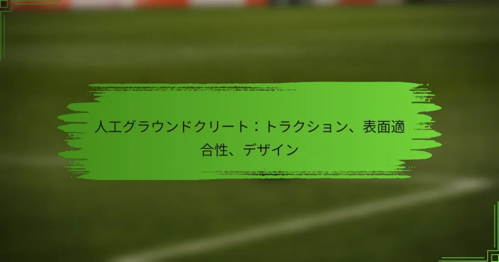 人工グラウンドクリート：トラクション、表面適合性、デザイン