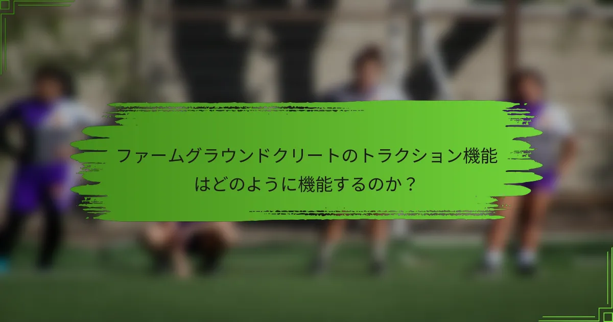 ファームグラウンドクリートのトラクション機能はどのように機能するのか？
