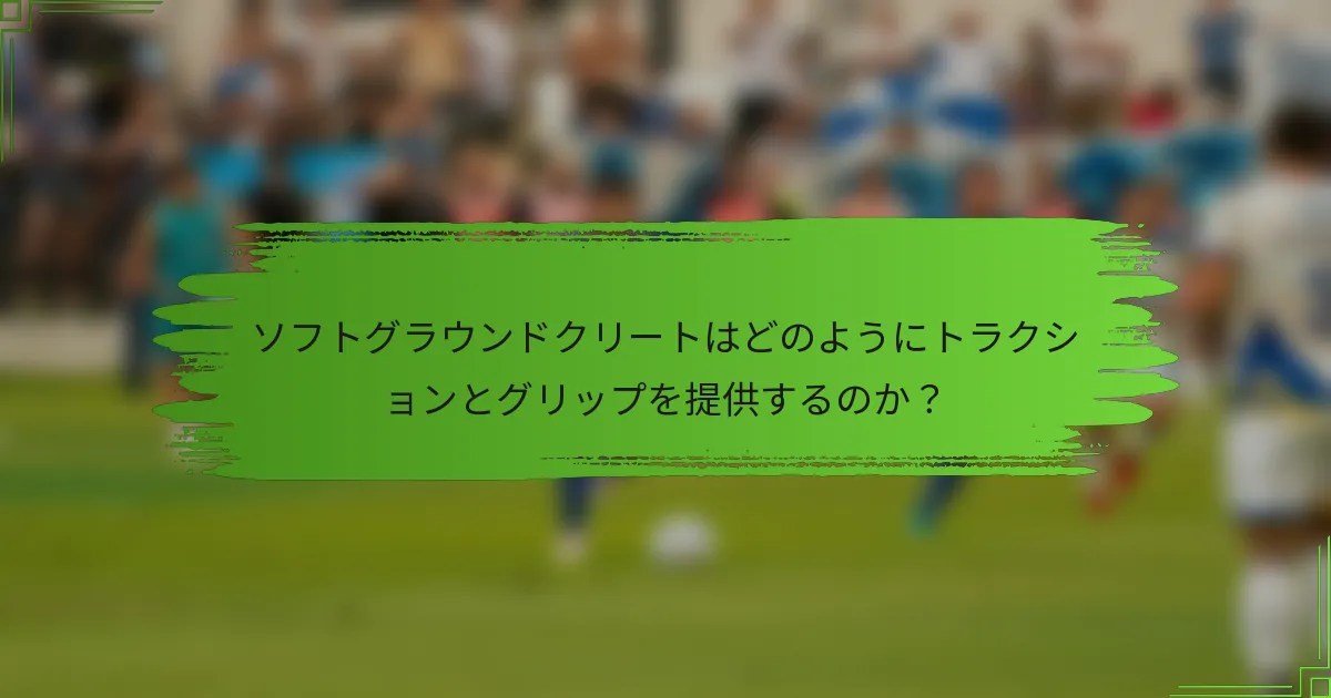 ソフトグラウンドクリートはどのようにトラクションとグリップを提供するのか？