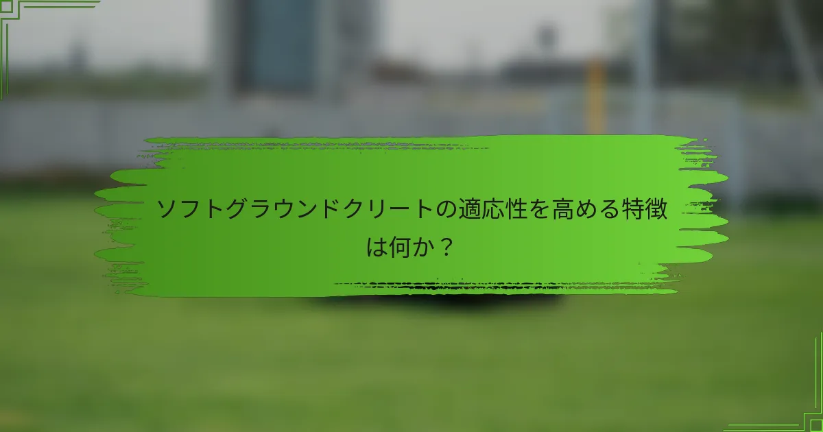 ソフトグラウンドクリートの適応性を高める特徴は何か?
