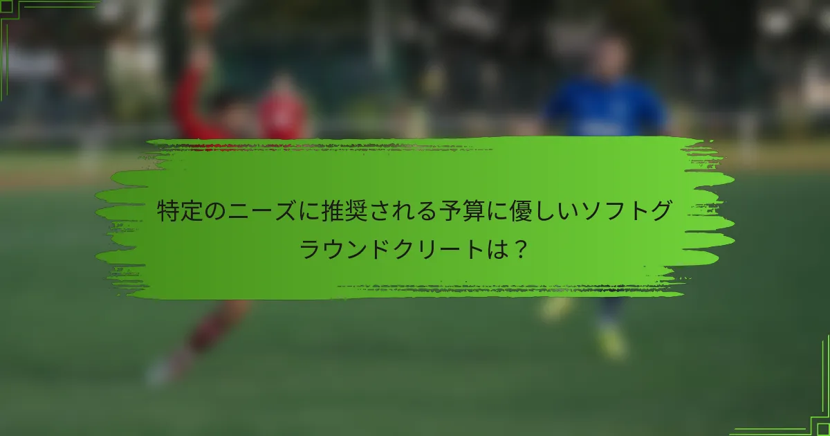 特定のニーズに推奨される予算に優しいソフトグラウンドクリートは?